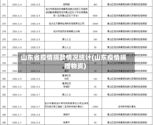 山东省疫情捐款情况统计(山东疫情捐赠物资)-第1张图片